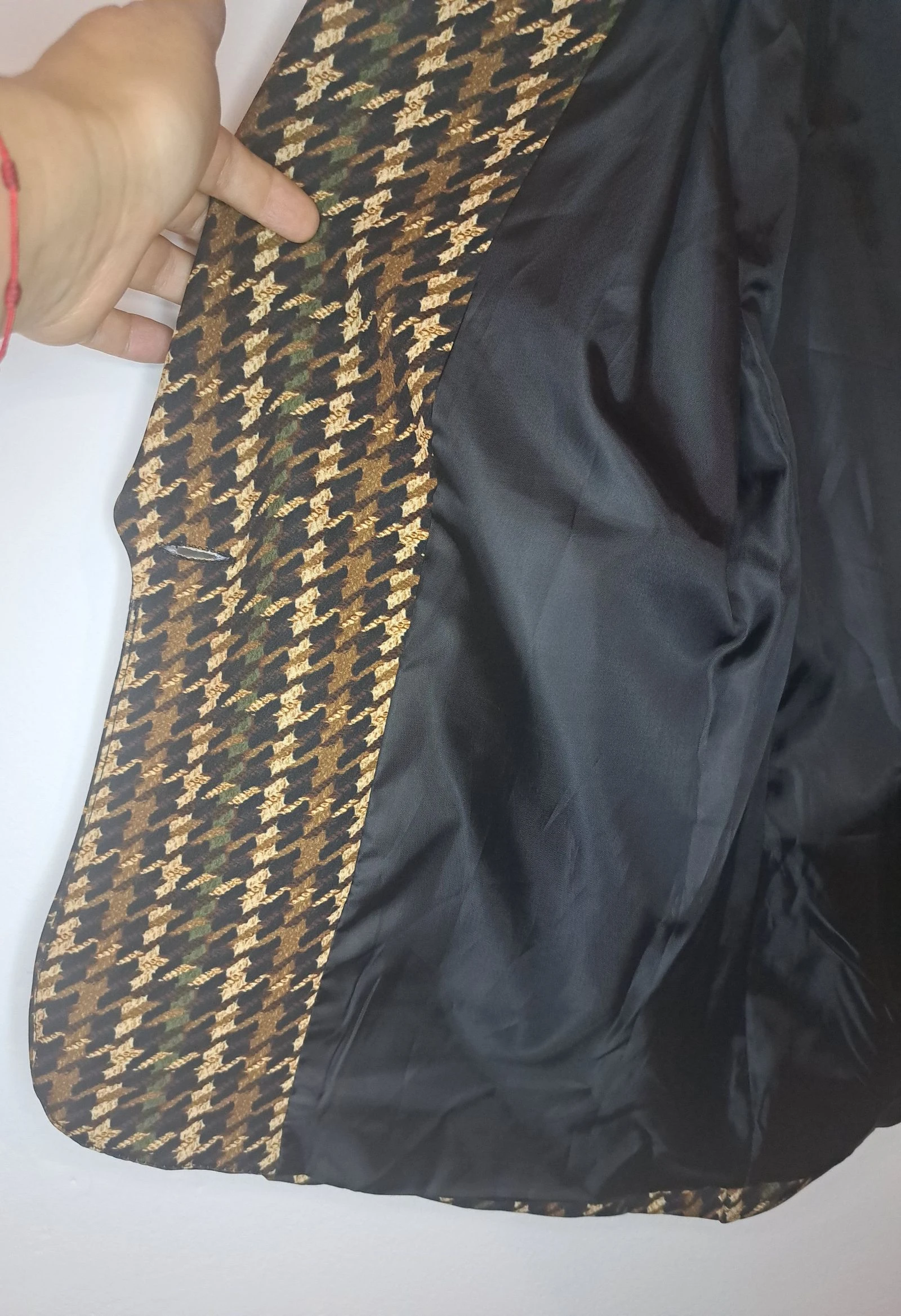 Oversized Houndstooth Blazer in Bruine Tinten • Volledig gevoerd • Maat M • Vintage Chic – photo 2